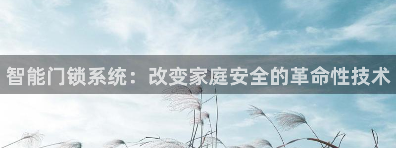 jdb电子平台规律：智能门锁系统：改变家庭安全的革命性技术