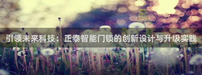 jdb电子飞鸟派对游戏：引领未来科技：正泰智能门锁的创新设计