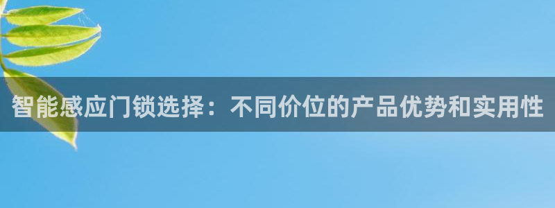 jdb电子官方试玩：智能感应门锁选择：不同价位的产品优势和实