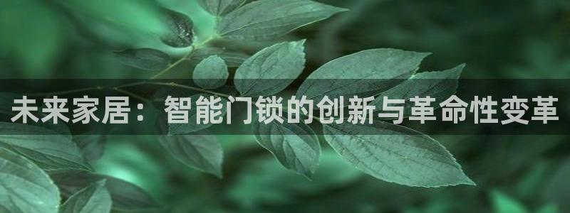 jdb开运夺宝爆分：未来家居：智能门锁的创新与革命性变革