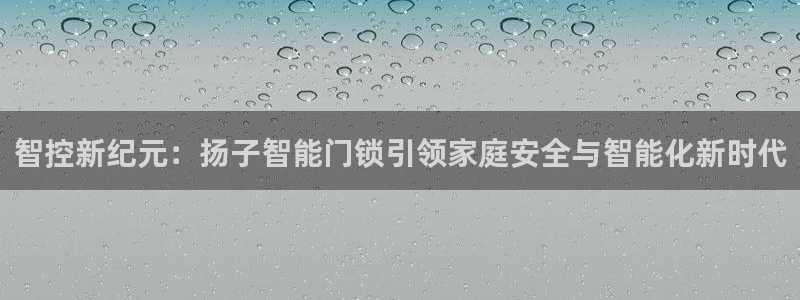 jdb电子游戏修改器：智控新纪元：扬子智能门锁引领家庭安全与