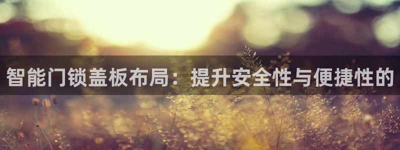 jdb电子大奖视频：智能门锁盖板布局：提升安全性与便捷性的